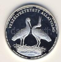 1992. 200Ft Ag "Veszélyeztetett állatvilág-gólya" T:PP