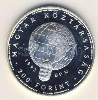 1992. 200Ft Ag "Veszélyeztetett állatvilág-gólya" T:PP