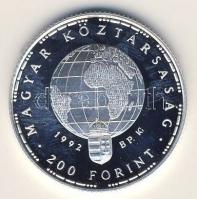 1992. 200Ft Ag "Veszélyeztetett állatvilág-gólya" T:PP