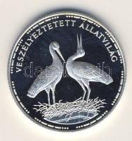 1992. 200Ft Ag "Veszélyeztetett állatvilág-gólya" T:PP