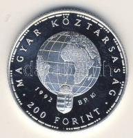 1992. 200Ft Ag "Veszélyeztetett állatvilág-gólya" T:PP