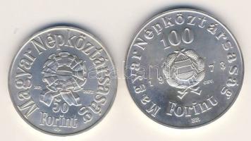 1973. 50Ft + 100Ft Ag "Petőfi" pár T:BU