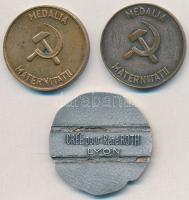 Románia ~1960-1970. "Anyasági érem" 2xklf aranyozott Br és ezüstözött Br kitüntetés fül né...