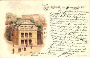 1898 Karlovy Vary, Karlsbad; Theatre, litho