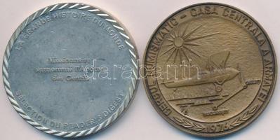 DN "Szent Pál - Nagy világtörténet" ezüstözött fém francia nyelvű emlékérem (50mm) + Román...