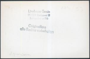 cca 1950-1970 A régi aquincumi HÉV-állomás, Linzbauer Tamás fotója, hátulján feliratozva, pecséttel ...