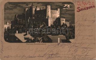 1899 Salzburg, Festung Hohensalzburg / fortress, litho (small tear)