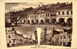 Beszterce, Bistrita; Mussolini utca, Horthy Miklós tér / street, square (EK)