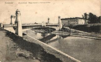 Temesvár, Timisoara; Gyárváros, Bega-részlet, Korona híd / industrial district, river, bridge (EB)