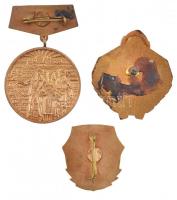 Románia 3db klf kitüntetés, jelvény, közte 1987. "A mezőgazdasági kollektivizálás befejeződésén...