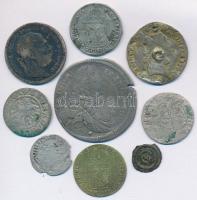 9db-os magyar és külföldi rossz tartásfokú ezüstpénz tétel T:3-,4
9pcs of silver coins C:VG,G