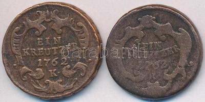 1762K 1kr Cu "Mária Terézia" (2x) T:3