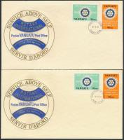 1980 Rotary sor ívközéprészes párokban angol és francia kiadás Mi 587-590 + 2 FDC