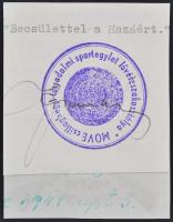 1942. "MOVE Csillaghegyi Lövész Szakosztály TSE - I. Victoria Emlékverseny 1942" fém érem ...