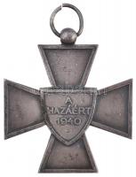 1940. "Nemzetvédelmi Kereszt / A Hazáért" kitüntetés mellszalag nélkül + vitéz Faragó Ede ...