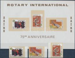 1980 Rotary vágott ívszéli sor Mi 658-660 + vágott blokk 37 + vágott blokk FDC