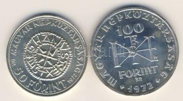 1972. 50Ft + 100Ft Ag "I.István" pár T:BU