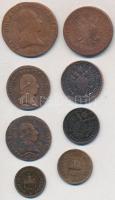1800-1901. 8db-os vegye rézpénz tétel, egy kivételével magyar verdejelűek, közte 1812S 1kr Cu,1864B ...