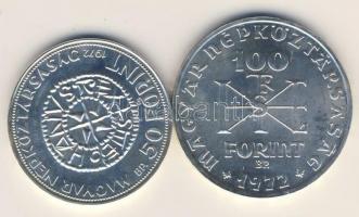 1972. 50Ft + 100Ft Ag "I.István" pár T:BU