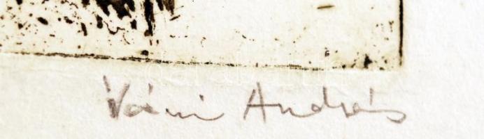 Váczi András(1967-): Bleriot. Rézkarc, papír, jelzett, 13x16 cm