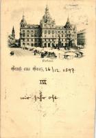 1897 Graz, Rathaus / town hall (cut)