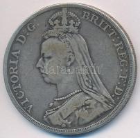 Nagy-Britannia 1890. 1Cr Ag &quot;Viktória&quot; (27,79g) T:2-,3 Great Britain 1890. 1 Crown Ag &quot;Victoria&quot; (27,79g) C:VF,F Krause KM# 765