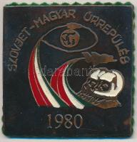 1980. &quot;Szovjet-magyar űrrepülés 1980&quot; festett Br emlékplakett (60x60mm) T:2