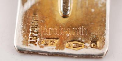 Korallal díszített aranyozott ezüst(Ag) karkötő, jelzett, h: 18,5 cm, br: 33,6 g