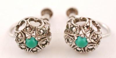 2 pár kövekkel díszített ezüst(Ag) fülbevaló, jelzett, br: 11,3 g