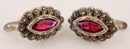 2 pár kövekkel díszített ezüst(Ag) fülbevaló, jelzett, br: 11,3 g