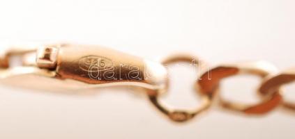 Aranyozott ezüst(Ag) nyaklánc, jelzett, h: 51 cm, 10,4 g