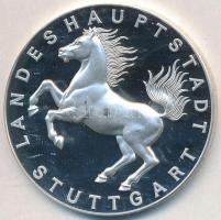 Németország DN Stuttgart Ag emlékérem eredeti tokban (24.8g/1000/40mm) T:PP oxidáció Germany ND Stuttgart Ag commemorative medallion in original case (24.8g/1000/40mm) C:PP oxidation