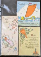 39 db modern angol motívum képeslap, üdvözlőlapok, néhány művészlappal / 39 modern motive postcards,...