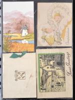 39 db modern angol motívum képeslap, üdvözlőlapok, néhány művészlappal / 39 modern motive postcards,...