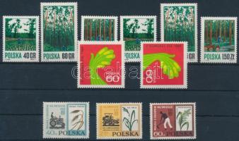 Poland 1955-1977 2 stamps + 10 sets, Lengyelország 1955-1977 2 db bélyeg + 10 db sor (3 db stecklapon)