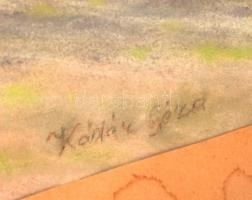 Kádár jelzéssel: Betakarítás után.Pasztell, papír, üvegezett keretben, 40×60 cm