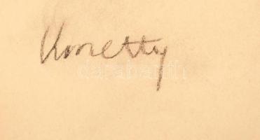 Kmetty jelzéssel: Női akt. Szén, papír, üvegezett keretben, 60×44 cm