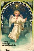 Christmas, angel, golden decoration, litho (non PC) (EK)