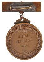 1966. "Magyar Népköztársaság Bajnokságai - III. Férfi mesterfokú talaj" zománcozott Br díj...