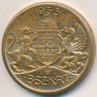 1933. "BSZKRT / Kis szakaszjegy" aranyozott Cu zseton T:2