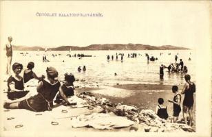 Balatonföldvár, strand, fürdőzők, photo