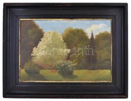 Neogrády jelzéssel: Parkrészlet. Olaj, vászon, jelzett, antik keretben, 50×70 cm