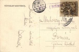 Medve, Medvedov; Vass Ignác vegyeskereskedése, Csehszlovák pénzügyőri laktanya, Duna részlet halászo...