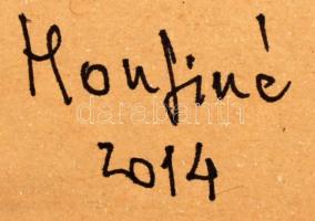 Mária a kisdeddel, ikon. Tojástempera, farost, jelzett (Honfiné), 40x30 cm