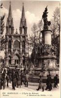 Marseille, Eglise des Reformes, Monument des Mobiles / church, statue