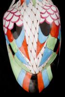 Hollóházi pikkely mintás kacsa, kézzel festett, jelzett, hibátlan, m:15 cm, h:18 cm