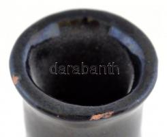 Iparművészeti Vállalatos Illés csíkos kerámia váza, jelzett, tetején kis lepattanással, m: 37 cm