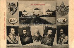 1806-1906 München, Kgl. Schloss Nymphenburg / castle, royalties (wet damage)