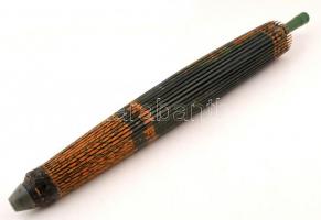 Dekoratív madármotívumos japán bambuszernyő, kis sérüléssel, m: 69 cm