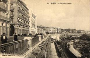 Algiers, Alger; 'Le Boulevard Carnot' / Carnot avenue, automobiles, railway station